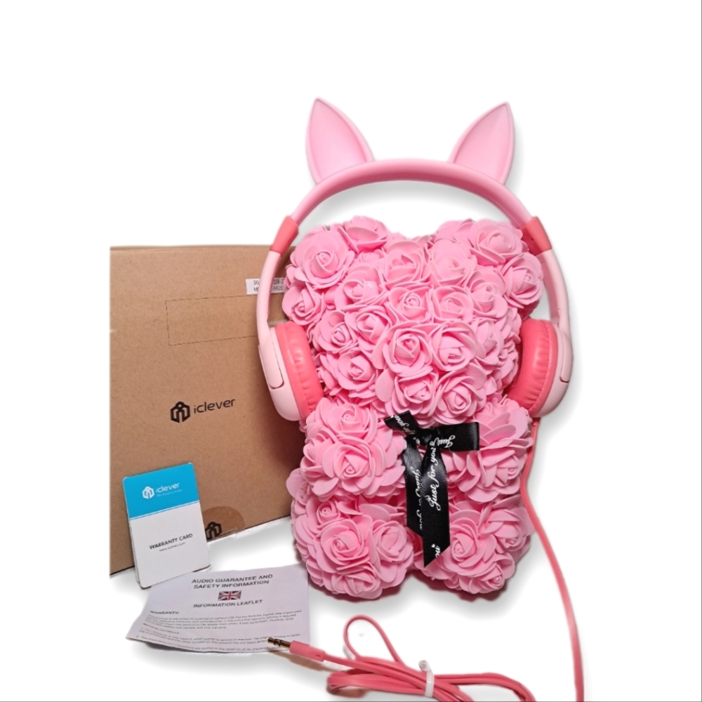 Headphones iclever Kids On-Ear Headphones Cat Animal Ears Audio Electronics NIB